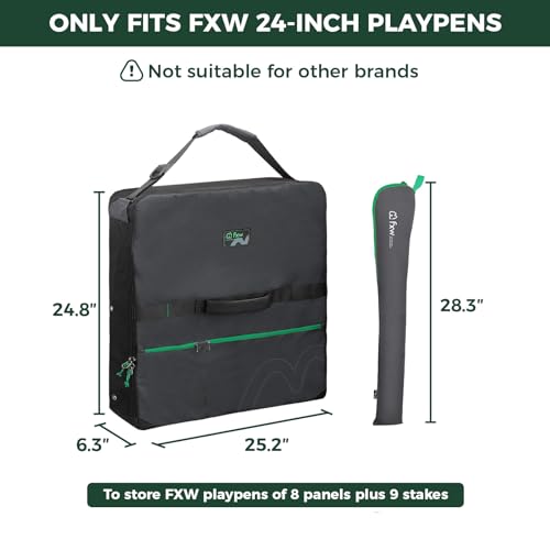 FXW Specialized Dog Playpen Storage Bag (Not Suitable for Other Brands), Designed for RV Trips, Fits 24" H 8 Panels and 9 Stakes, 1 Pack│Patented - color: Black, size: 24 inch(1 Pack)