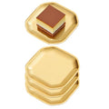 SANQIAHOME 4.7x4.7 inch square Appetizer Plates,thick stainless steel Dinner Plates, Pasta Dessert Plates for Sushi, Fruit oven/Dishwasher Safe, Set of 4,Gold - color: Gold, size: 4.7x4.7 in