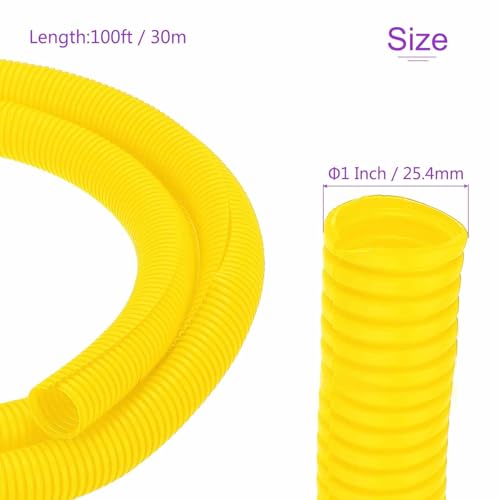 DMiotech 10ft Wire Loom Split Tubing 1 1/4 Inch(31.8mm) ID, Cord Protectors from Pet Flexible Conduit Cable Management for Office Home Garden, Yellow - color: Yellow, size: 1 1/4"-10ft