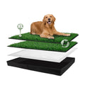 HQ4US 4LEGS Dog Grass Pad with Foldable Dog Litter Box, Extra Large Liner Base (44”×34”) for Balcony, 2 Artficial Grass Pee Pads for Dogs, Pee Pad Holder, Potty Training - size: X-large for Dog＜ 38" Length