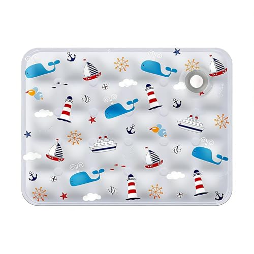 Water Fillable Pet Cooling Mat Pressure-Activated Gel Pad for Dogs & Cats, Scratch-Resistant Summer Cooling Bed (Ocean World (Grey), Medium) - color: Ocean World (Grey), size: Medium