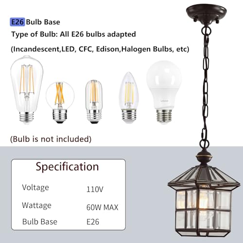 Milaii Mi Copper Outdoor Pendant Light 12.6in Exterior Hanging Porch Lights Oil Rubbed Bronze Waterproof Outdoor Chandelier Anti-Rust for Patio Entry Hallway - color: Bronze