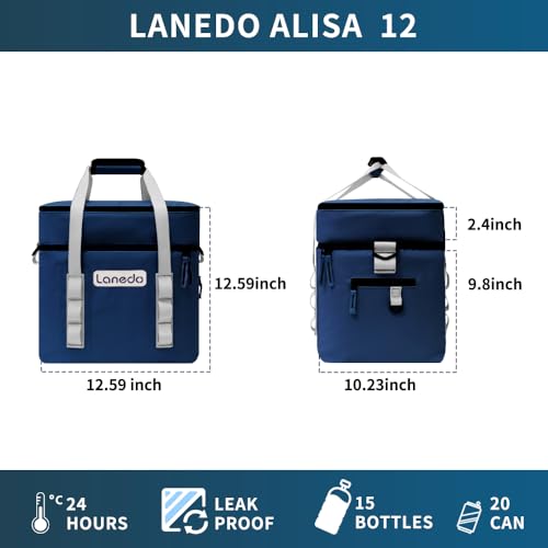 Lisa Lunch Soft Cooler 20/36 Can, Insulated Bag Portable Ice Chest Box for Lunch, Beach, Drink, Beverage, Travel, Camping, Picnic, Car, Trips, Cooler Leak-Proof - color: 20 Can blue