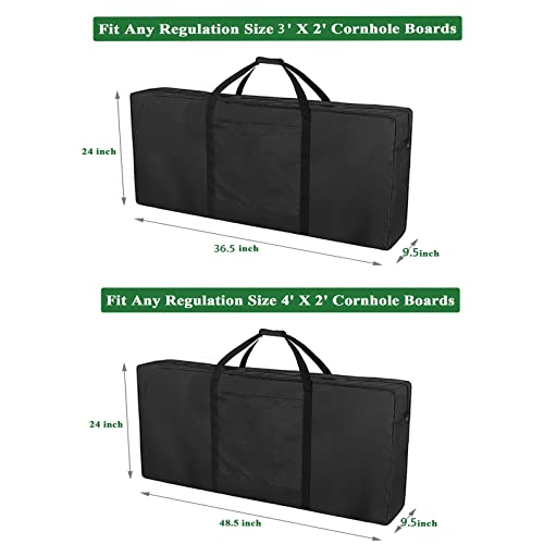 Cornhole Carrying Case, Professional Corn Hole with Bags Boards Carrying Bag Regulation Cornhole Board Covers, Black - size: 48"L×9.5"W×24"H
