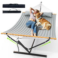 ANAGOO Double Hammock with Stand, Heavy Duty Outdoor Hammock for Two, 500 LBS Capacity, Stable Steel Frame with Balance Strap, Easy Tool-Free Assembly for Patio, Garden, Backyard & Beach,Dark Grey - color: Dark Grey(with Stand)