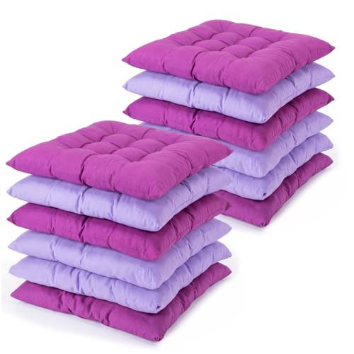 Geetery 12 Pcs Floor Pillows Bulk Seating Cushions for Floor Chair 15.7'' Large Meditation Cushion for Yoga Living Room Tatami Bedroom Balcony Office (Purple,Square) - color: Purple, size: Square