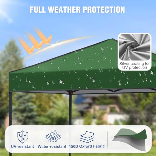 6x4 Pop Up Canopy Tent, Instant Portable Beach Canopy, Outdoor Tent with Carry Bag for Camping, Sports, Tailgating, Events, Green - color: Green, size: W/O Wall