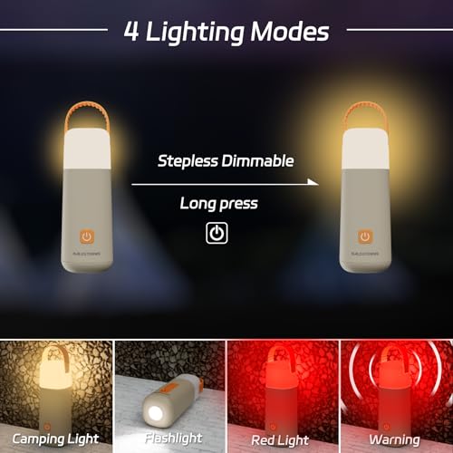 Camping Lantern, 350 Hours Running Time Rechargeable Lantern, 3200mAh Lantern Flashlight with 4 Modes, Waterproof Tent Light for Hiking, Emergency, Power Outages (Yellow 1PK) - style: Yellow