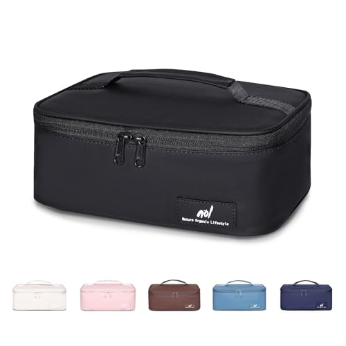 NOL Natural Organic Lifestyle Insulated Lunch Bag for Adults – Compact Cooler Lunch Box with Food-Grade Lining, Waterproof Lunch Bag for Work, Travel | Portable Thermal Meal Tote with Handle, Black - color: Black, size: Small (4.5 Liters)