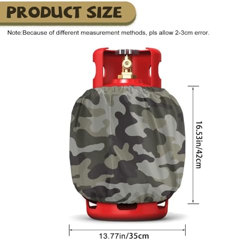 Camo Propane Tank Cover Fits Standard 20 lb Tank Cylinde Travel Trailer Propane Covers with Elastic Slip in Gas Cover Water & Wear-Resistant for Outdoor and Indoor Use - color: Camo