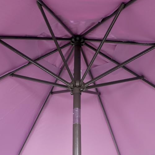 Blissun 9' Outdoor Patio Umbrella, Outdoor Table Umbrella, Yard Umbrella, Market Umbrella with 8 Sturdy Ribs, Push Button Tilt and Crank - color: Lilac