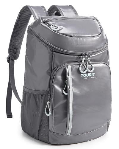 TOURIT Cooler Backpack Lightweight Insulated Backpack Cooler Leak-Proof for Men and Women, Sports Fan Coolers - color: 02-Light Gray