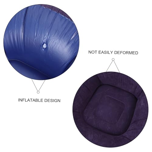 Healifty Folding Inflatable Air Sofa Chair with Soft Flocked Material Portable Single Bean Bag for Camping Travel Includes Air Pump