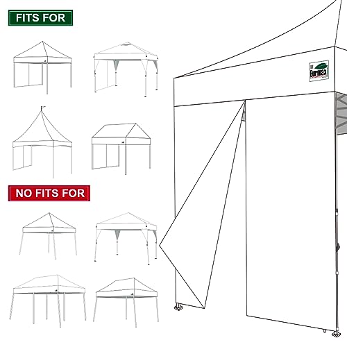 Eurmax USA 10FT Instant Canopy SunWall with Middle Zipper, Removeable Sidewall for Pop Up Canopy Tent,1 Pack Wall Only (White) - color: White, size: 10x6.7ft