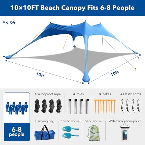 Canopy Tent Beach Umbrella UPF50+ Protection Sun shelter Portable Camping with Sandbag Poles Ground Pegs and Anti-Wind Ropes for Outdoor Camping Backyard Picnics 10X10FT with Beach Blanket Phone Case - style: 10x10FT with 79" X 83"beach blanket