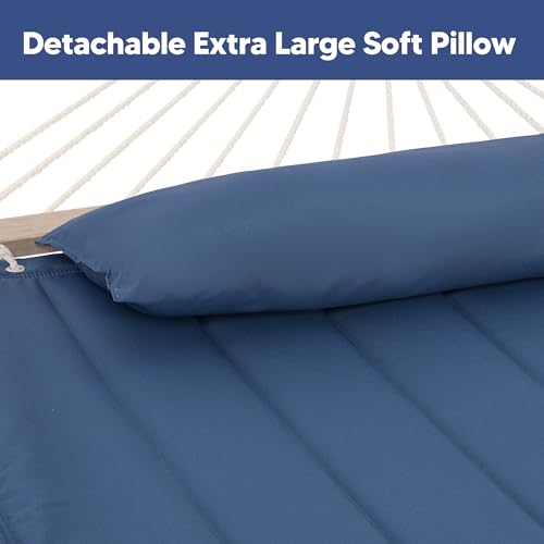 SUNCREAT Hammocks for Outside with Stand, Sunshade, Porch Hammock and Stand, 475 lbs Capacity, Patent Pending, Navy - color: Navy