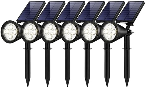 InnoGear Solar Lights Outdoor Waterproof Solar Garden Light for Outside Yard Landscape Lighting Pathway Spot Lights Spotlight Wall Light Auto On/Off, Pack of 6 (White) - color: White