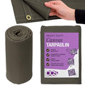 CCS Waterproof Canvas Tarp Cover (21oz) – Heavy Duty Duck Cloth, Waxed Canvas Tarpaulin with Rustproof Brass Grommets for Camping, Construction, Equipment & Outdoor Use (Olive Drab, 10x16 Ft) - size: 10 By 16 Feet