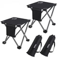 Roptat 2 Pack Camping Stool,Portable Folding Compact Lightweight Stool Seat for Camping Fishing Hiking Gardening Outdoor Walking Backpacking Travelling and Beach with Carry Bag (Black) - color: Black
