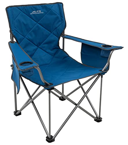 ALPS Mountaineering King Kong Camping Chairs for Adults with Mesh Cup Holders and Pockets, Built Durable and Reliable with Compact Foldable Steel Frame - color: Deep Sea/Charcoal