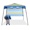 7’x7’ Instant Canopy Tent Pop up Canopy with One Sidewall Compact and Lightweight Beach Canopy with Backpack
