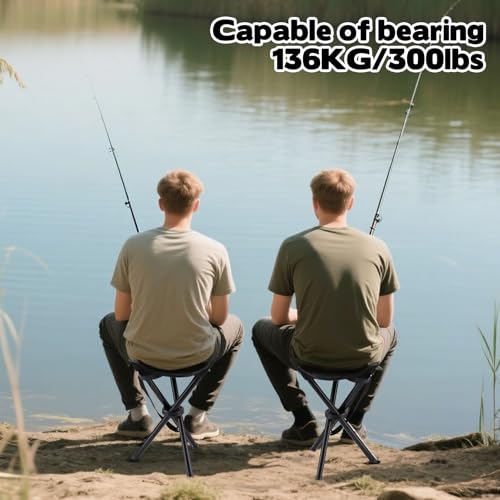 Travel Folding Camping Stool, 14.6 inches Lightweight Outdoor Tripod Chair and Maximum weight 210 lbs Portable Party Chair Fishing Chairs Seat for Camp Hiking Beach Garden and Painting (Black) - color: Black