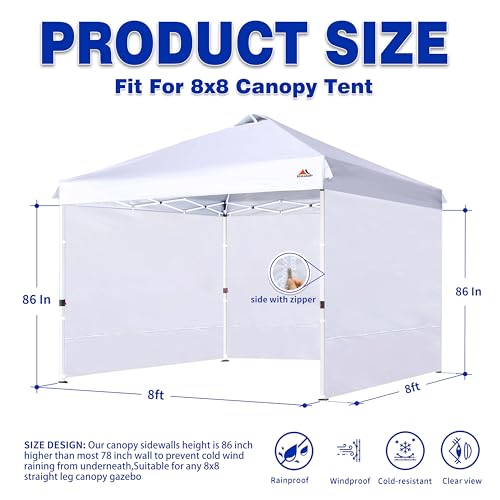 SCOCANOPY SideWall for 8'x8' Pop Up Canopy Frame, 3 Pack SunWall Only,(Purple) - color: Purple