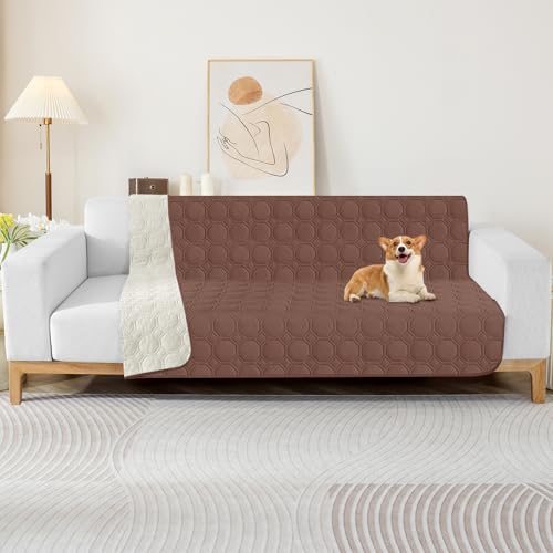 ZNSAYOTX Ultimate Cozy Blankets (52"x82") 100% Waterproof Bed Mat Blanket for Dog Pets, Couch Sofa Protector with Non-Slip Back Washable Durable, Pee Scratch Proof Easy to Clean (Coffee) - color: Coffee, size: 52x82 Inch