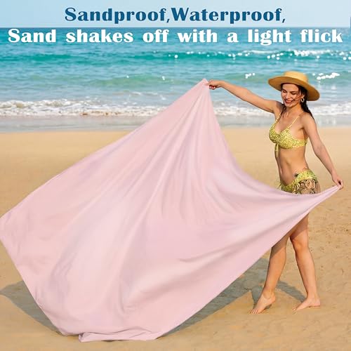 Famstar Beach Blanket Oversized Extra Large 78" X 81",Waterproof Sandproof Beach Blanket 1-7 Adults Lightweight Durable for Travel Camping Hiking Picnic - color: Crimson, size: 78" X 81"