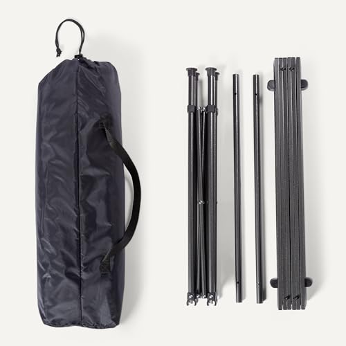 Amazon Basics Portable Folding Aluminum Camping Table, Tall, Black