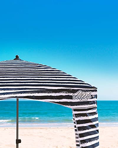 Qipi Beach Cabanas for Sand, Beach Canopy with Sandbags & Side Wall for Family, Easy Set Up Sun Shelter, UPF 50+ UV Protection with Roof Vent - color: 6' x 6' Z02 Sailor Stripes with Changing Room