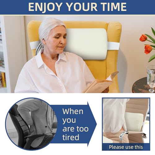 Headrest Pillow for Patio Chaise Lounge, 2 Packs Head Pillow with Elastic Band for Zero Gravity Lounge Chair, Head Neck Rest Pillow Lumbar Pillow, Cream - color: Cream