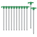 Tent Stakes Camping Stakes,AVOFOREST 7.1inch Non-Rust Metal Tent Pegs Ground Stakes Tent Spikes Camping,Garden,Hiking Green (Green 12pcs, 7.1IN) - color: Green 12pcs, size: 7.1 IN