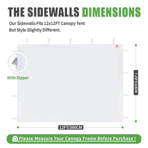 Canopy Sidewalls for 12x12 Pop Up Canopy 99% UV Protection, Waterproof, 3 Pcs Sidewalls Only,(Dark Khaki) - color: Dark Khaki, size: 12X12