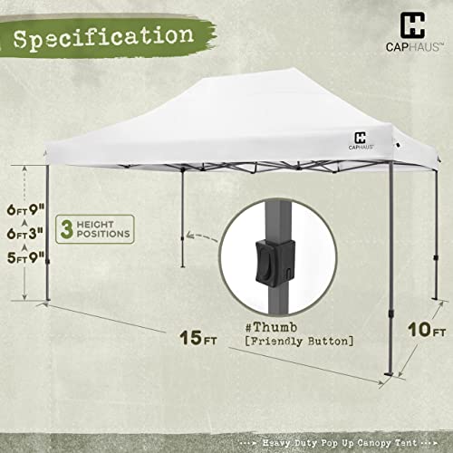 Fencer Wire 10ft x 15ft Pop Up Outdoor Canopy Easy Up Tent, Heavy-Duty Commercial Grade, Portable for Camping, Patio, Parties, Instant Folding Shelter with Wheeled Carry Bag and Weight Bags, White - color: White, style: 10x15