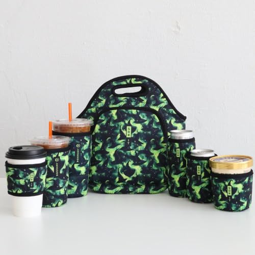 Sok It LunchTote Zippered Bag Insulated Neoprene Caddy (Born to Fly, X-Large 6.5 Quart Lunch Tote) - color: Born to Fly, size: X-Large 6.5 Quart Lunch Tote