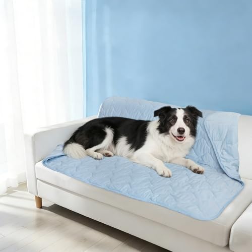 Cooling Blanket for Dogs - Q-MAX>0.4 Waterproof Pet Throw Blanket Bed Cover, Non-Slip Dog Blankets for Couch Protector, Washable Furniture Cover for Summer, Blue,40x60 - color: Light Blue, size: 40x60 Inch