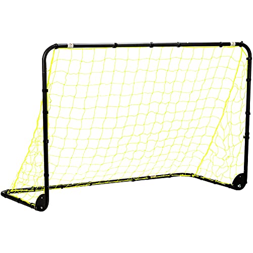 Franklin Sports Competition Soccer Goals - Backyard Portable Steel Soccer Goals - Adult + Youth Soccer Goal with Net + Ground Stakes Included - Multiple Sizes + Colors - color: Black, style: Folding 6' x 4'