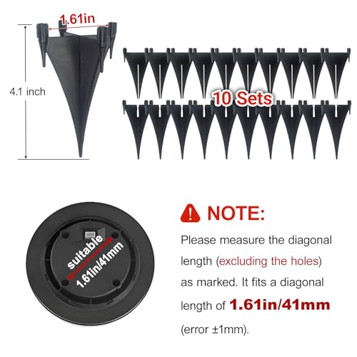 10 Pack Solar Light Replacement Stakes - Reinforced Plastic Ground Spikes for Solar Pathway Disk Lights, Garden Glass Ball Outdoor Lights - Secure Anchor Post for Landscape Lighting Accessories
