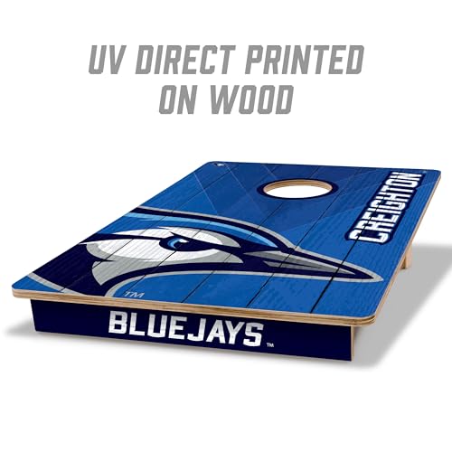 YouTheFan NCAA 2’ x 3’ Wood Cornhole Game with Logo Bags - color: Creighton Bluejays, size: 2' X 3'