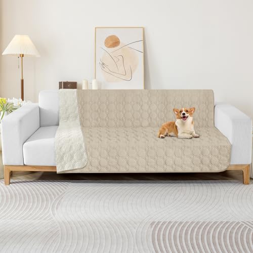 ZNSAYOTX Ultimate Cozy Blankets (40"x50") 100% Waterproof Chaise Mat Blanket for Dog Pets, Bed Couch Sofa Protector with Non-Slip Back Washable Durable, Pee Scratch Proof Easy to Clean (Khaki) - color: Khaki, size: 40x50 Inch