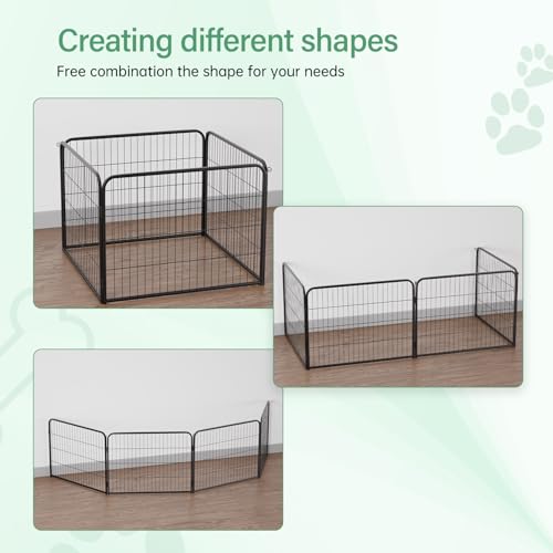 FDW Dog Playpen Kennel - 4 Panels, 24 Inch Height, Indoor/Outdoor Folding Metal Portable Puppy Exercise Pen, Heavy Duty Dog Fence for Yard, Camping - Black - style: 4 Panels