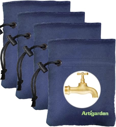 Artigarden Upgraded Outdoor Faucet Cover for Winter Freeze Protection - Outside Water Hose Bib Insulated Sock for Cold Weather, Blue, Pack of 4 - color: Blue, size: 4PCS-C