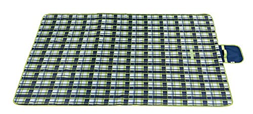 Foldable Picnic Blankets Large Thick Waterproof Sandproof Beach Blanket Sandproof Outdoor Mats for Camping Hiking Grass Travelling Park Outing 57 x 70.86 inch Blue Plaid - size: 145 cm x 180 cm