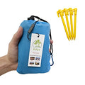 Pocket Blanket 71"x55", Lightweight Compact Sandproof Waterproof Outdoor Blanket for Beach, Hiking, Camping, Travel, Festivals, Picnic with Pockets, Loops, Stakes, Carabiner - color: Sky Blue