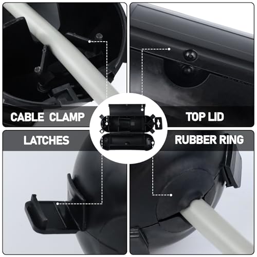EP 3 Pack Extension Cord Safety Cover - Indoor Outdoor Waterproof Seal Housing for AWG 12/14/16 Cords - Protect Holiday String Lights, Plugs, and Wires - Black - color: Black