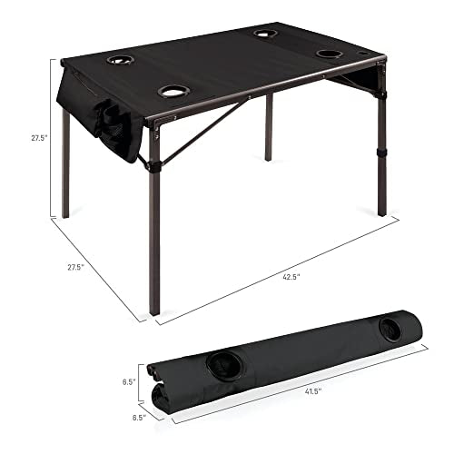 PICNIC TIME NFL Portable Soft Top Travel Table, Black