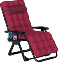 ZENPETIO Zero Gravity Chair, Reclining Camping Chair with Cup Holder and with Removable Cushion, Anti Gravity Lounge Chair for Indoor and Outdoor - color: Wine Red