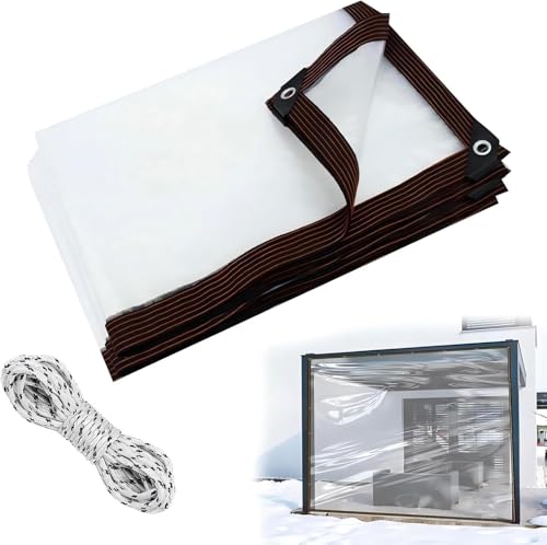 Clear Tarp, 3.3 X 6.6 FT Heavy Duty Transparent Tarps Cover, Clear Waterproof Tarp for Outdoor Garden, Chicken Coop, Porch, Tent, Camping Plant Protection - size: 3.3 X 6.6 FT