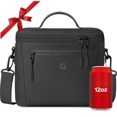 GLORIEROO Insulated Lunch Box Bag Women Girls - Waterproof Leakproof Lightweight Reusable Cooler for School Work Picnic - Back to School - color: Black, size: Standard 11l